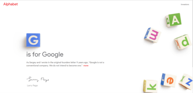 Alphabet Homepage (abc.xyz)