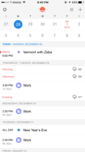 Screenshot of Sunrise Calendar