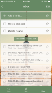 Screenshot of Wunderlist