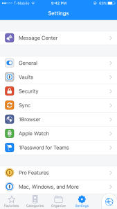 Screenshot of 1Password
