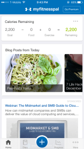 Screenshot of MyFitnessPal